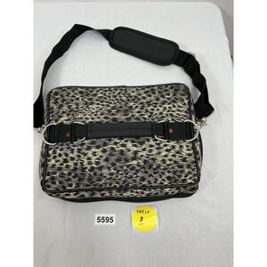 Athalon Travel Cosmetic Bag Black White Animal Print 7x8.5x13 NWOT